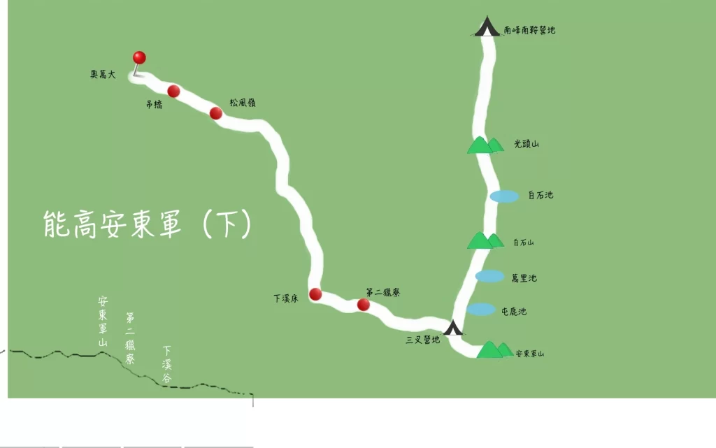 能高安東軍 路線圖